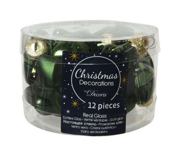 Weihnachtskugel-Box Sterne PINIENGRÜN in grün aus Glas