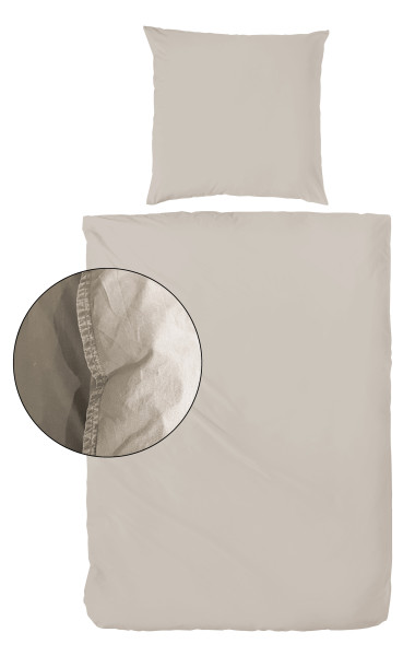 Bettwäsche Renforcé in taupe aus Baumwolle