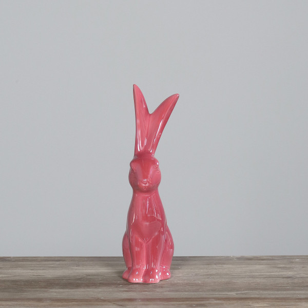 Hase in pink aus Porzellan