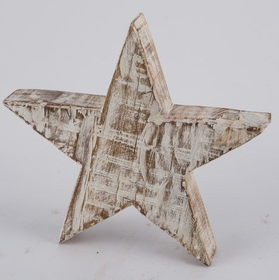 Weihnachtsstern in weiß aus Holz