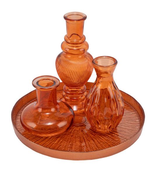 Vasen Arrangement in orange aus Glas