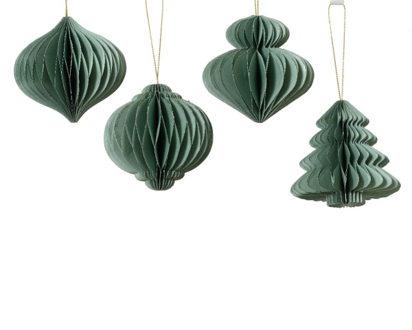 Christbaumschmuck Hänger ORNAMENT mint in mint aus Papier
