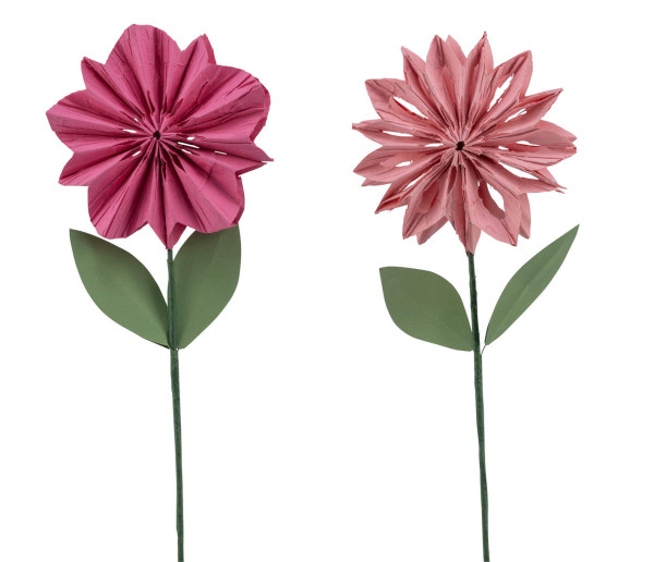 Blume am Stiel in rosa aus Papier