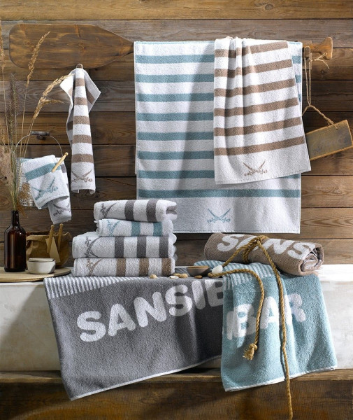 Handtuch SANSIBAR taupe in taupe aus Baumwolle