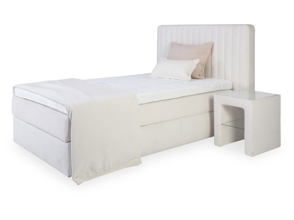 Boxspringbett SANSIBAR VINTERDAL in weiß aus Stoff