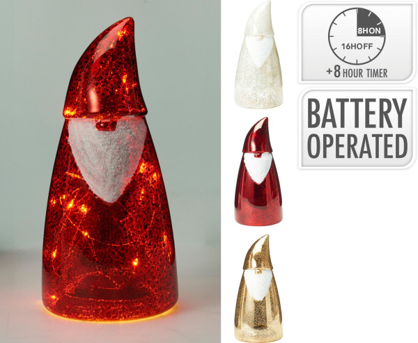 Weihnachtsmann LED aus Glas
