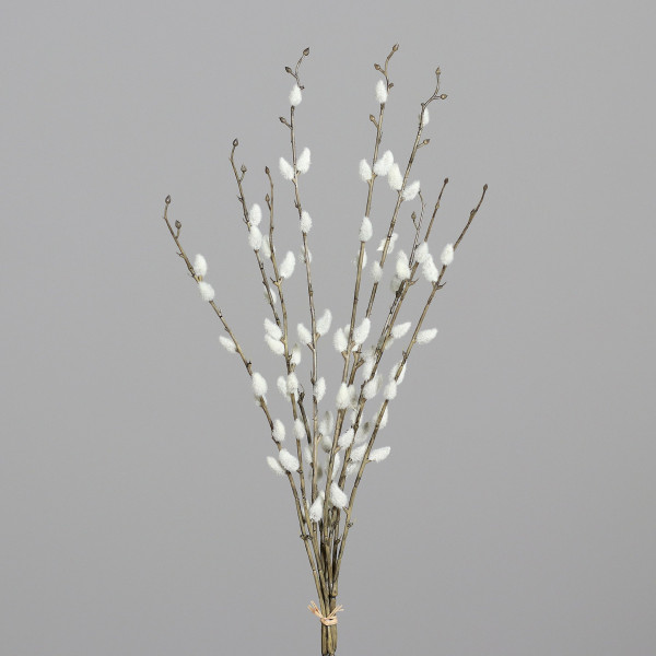 Kunstpflanze Weidenkätzchen in creme aus Kunststoff