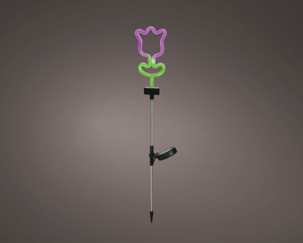 Gartenstecker SOLAR BLUME in mehrfarbig aus Kunststoff