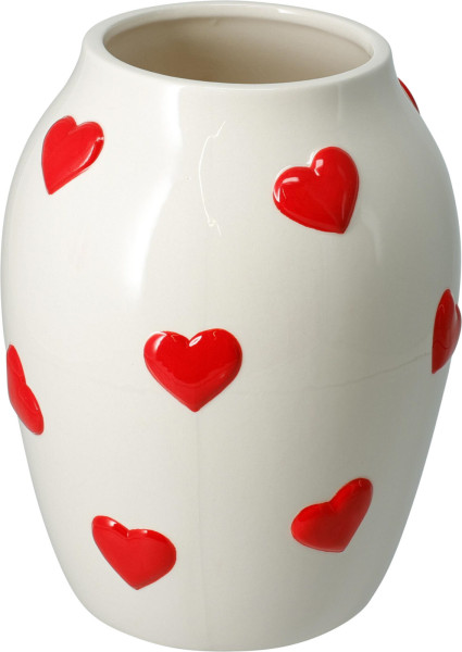 Vase HEART in weiß aus Dolomit