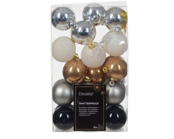 Weihnachtskugel-Set GRACE in mehrfarbig aus Kunststoff