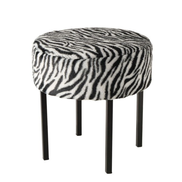 Hocker ZEBRA in mehrfarbig aus Materialmix