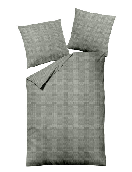 Bettwäsche MONDO Dira Flanell in grün aus Baumwolle