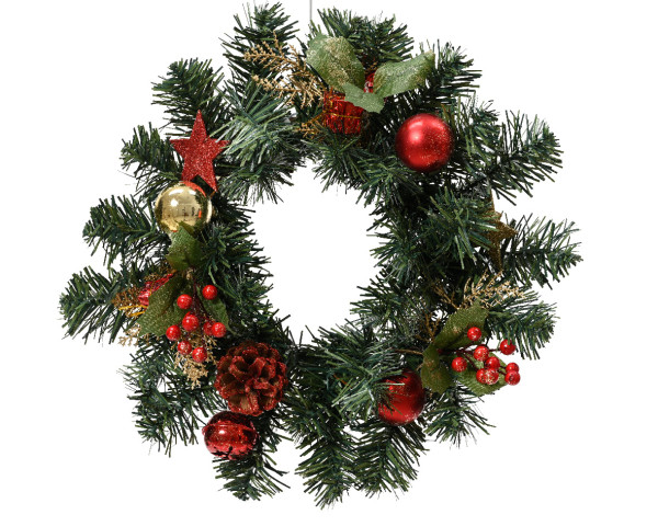 Dekokranz X-MAS in mehrfarbig aus Kunststoff