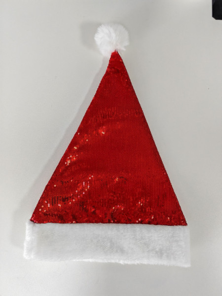 Mütze PAILLETTEN in rot/grün aus Stoff