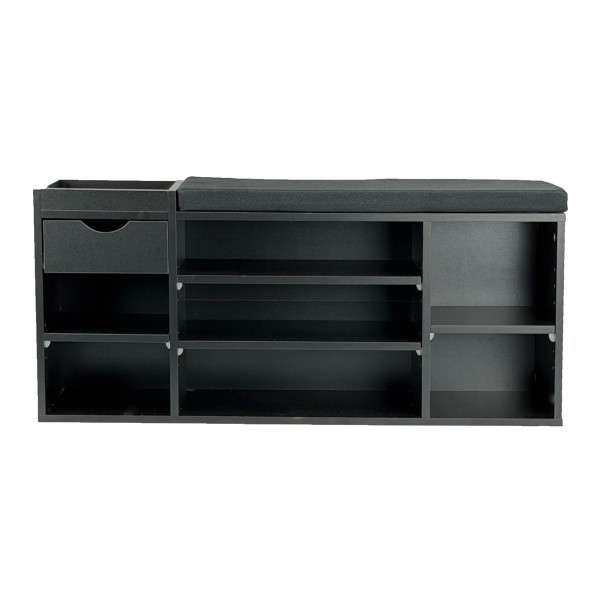 Sitzbank in schwarz aus MDF