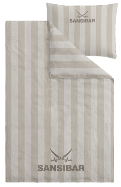 Bettwäsche SANSIBAR Satin in taupe aus Baumwolle