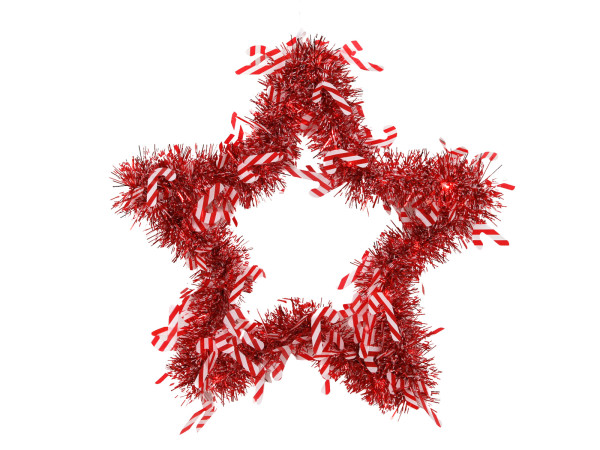 Dekoobjekt LED STERN in blau aus Seide