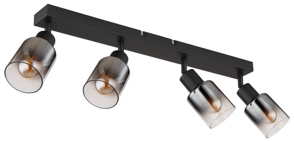 Wand-/Deckenspot HUBERTUS in schwarz aus Metall