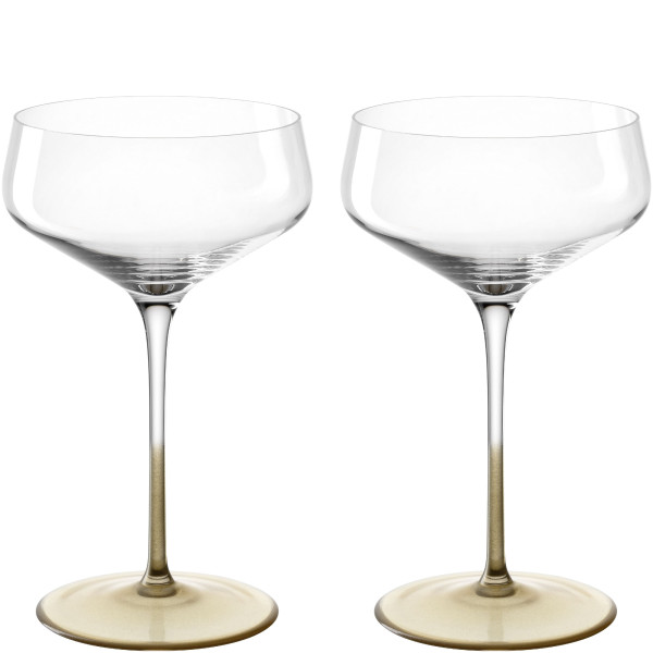 Champagnerschalen-Set PUCCINI in goldfarben aus Klarglas