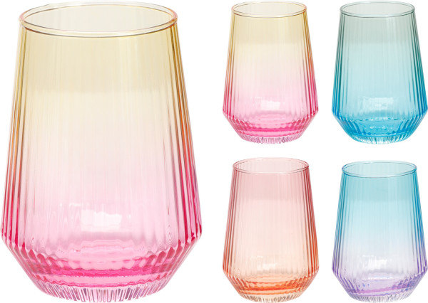 Trinkglas RAINBOW in mehrfarbig aus Glas