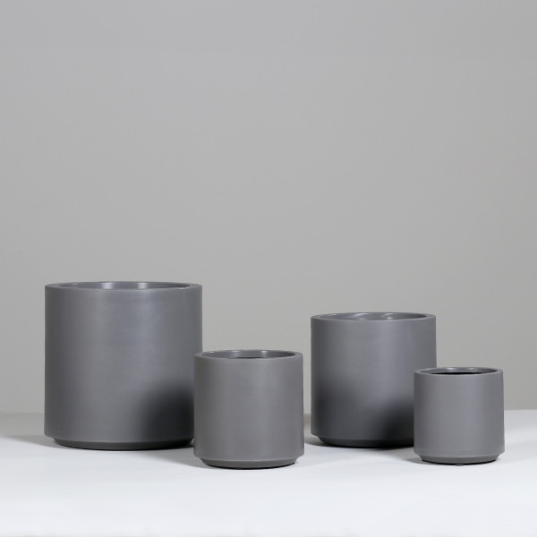 Übertopf M in schwarz/grau aus Kunststoff