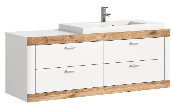 Waschbeckenunterschrank LAREDO in weiß aus MDF furniert