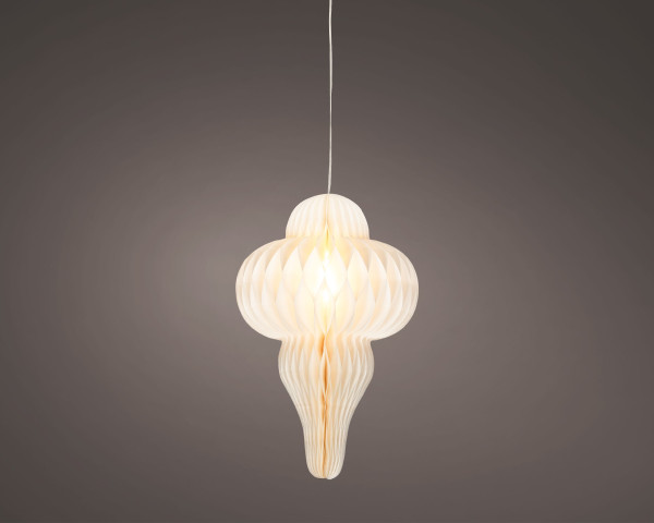 Papierleuchte LED in weiß aus Papier