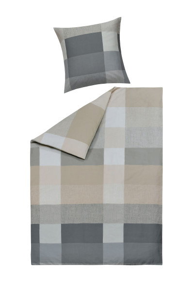 Bettwäsche KORA Satin in anthrazit aus Baumwolle