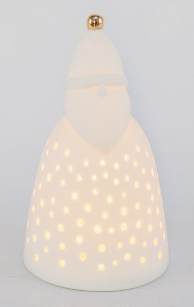 Nikolaus LED in weiß aus Keramik