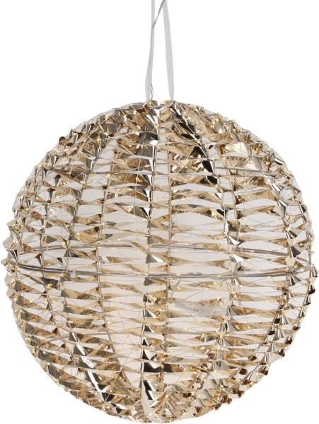 Drahtkugel GLAMOUR LED in goldfarben aus Kunststoff