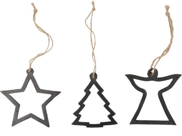 Dekohänger X-MAS in schwarz aus Aluminium