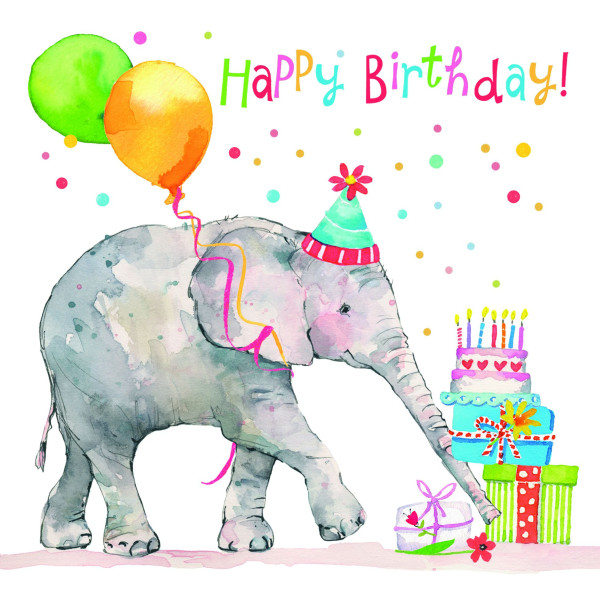 Servietten BIRTHDAY ELEPHANT in mehrfarbig aus Papier