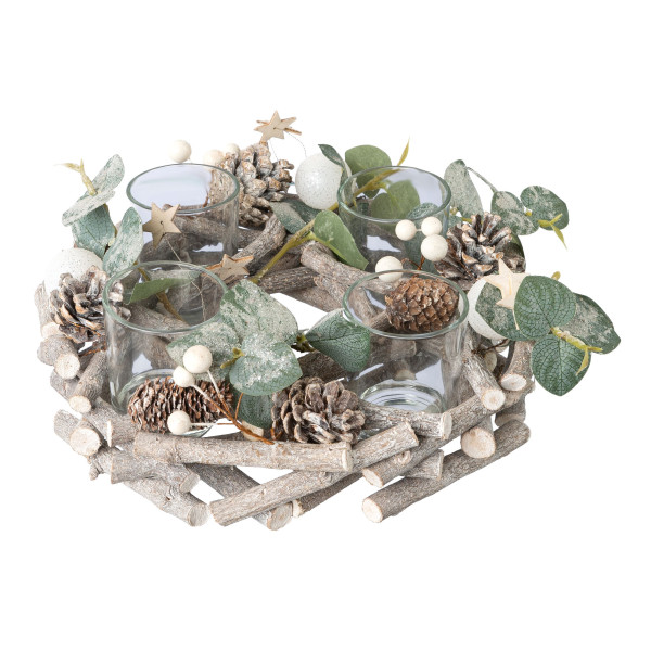 Weihnachtsgesteck in grün aus Kunststoff