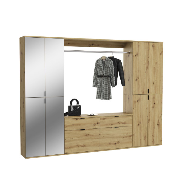 Garderobe PROJEKT X in Artisaneiche aus Dekor