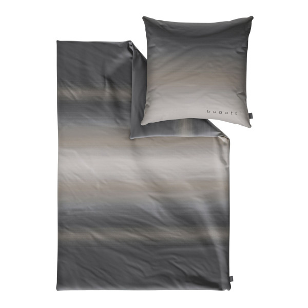 Bettwäsche BUGATTI Satin in grau aus Baumwolle