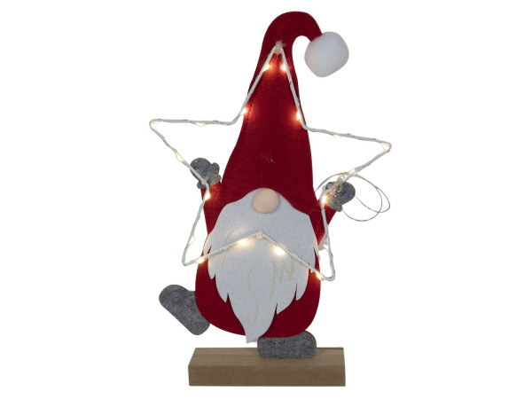 Wichtel LED STAR in rot aus Filz