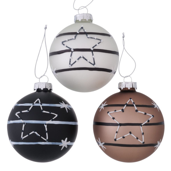 Weihnachtskugel ETOLI in mehrfarbig aus Glas