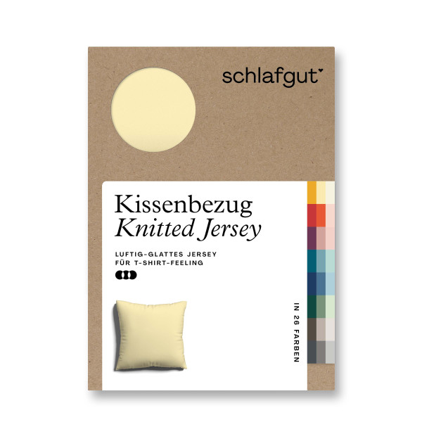 Kissenbezug Knitted Jersey in gelb aus Mischgewebe