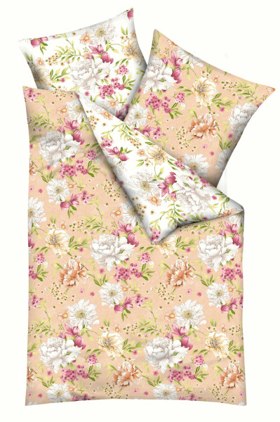 Bettwäsche FLIRTATION Satin in apricot aus Baumwolle