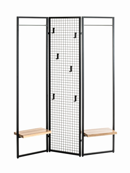 Garderobe in schwarz aus Metall