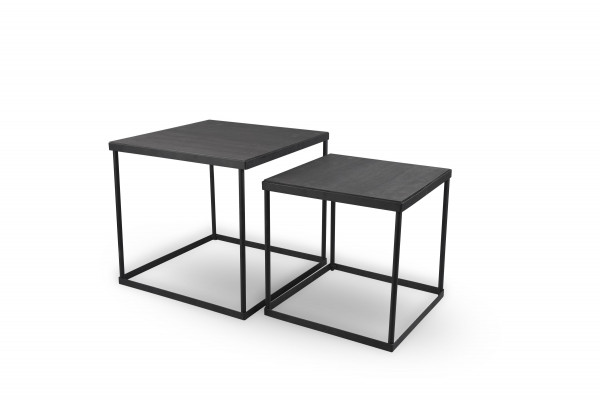 Beistelltisch-Set KAYA in schwarz aus Metall