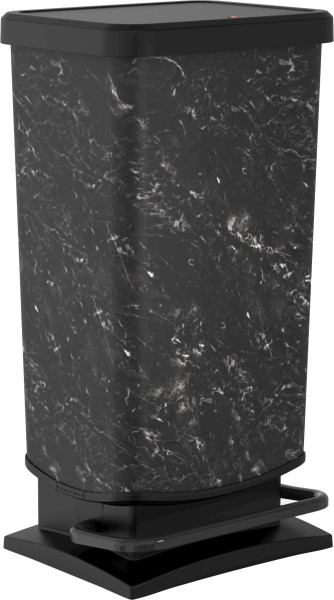 Treteimer PASO MARBLE GRAFIX in schwarz aus Polypropylen