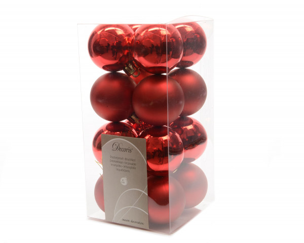 Weihnachtskugel-Set LUXE in rot aus Kunststoff