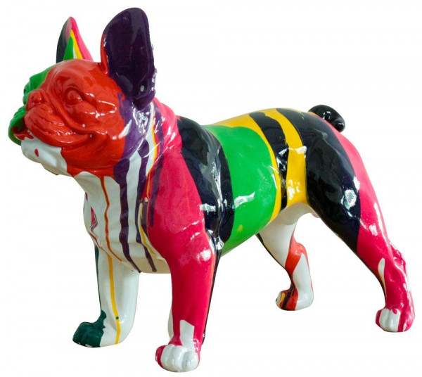Skulptur BUNTE BULLDOGGE in bunt aus Kunststoff