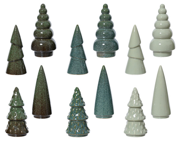 Dekoobjekt X-MAS BAUM in mehrfarbig aus Porzellan