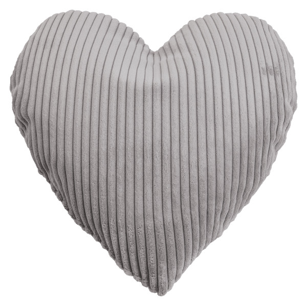 Kissen SHARA HERZ grau in grau aus Polyester