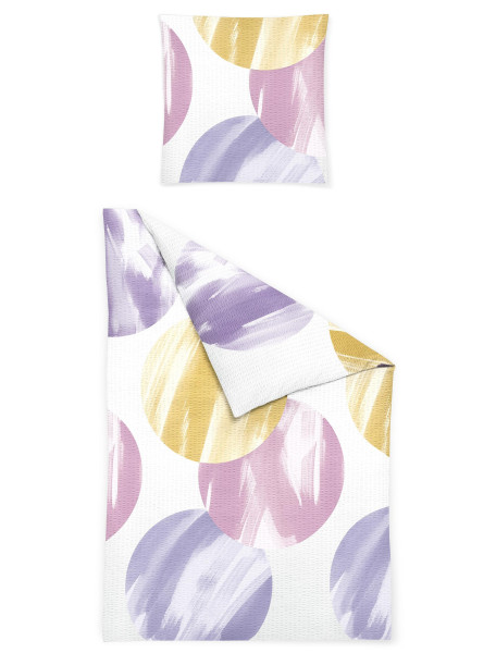 Bettwäsche Seersucker lila aus Baumwolle