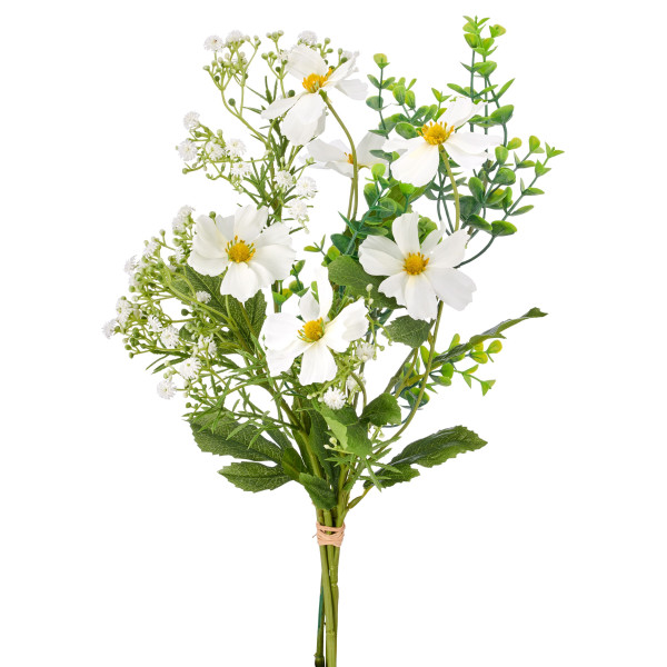 Kunstblume Cosmeamixstrauß in weiß aus Kunststoff