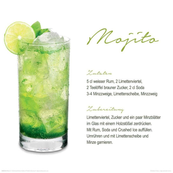 Glasbild MOJITO in mehrfarbig aus Glas