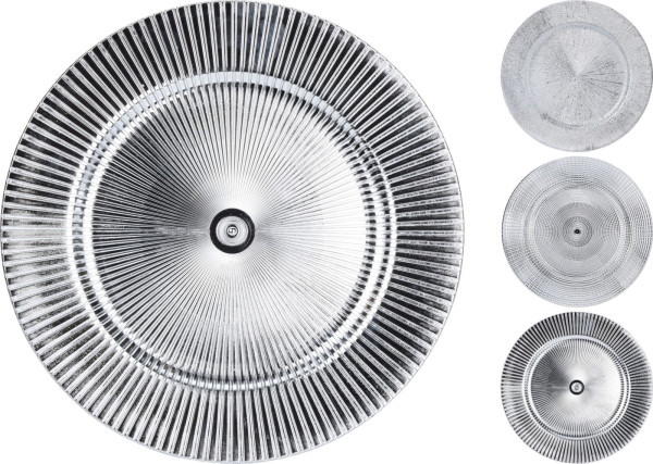 Platzteller in silberfarben aus Polypropylen